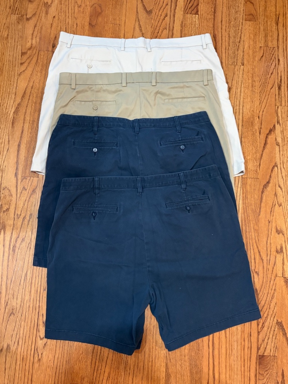 2 Navy Pairs of Nautica Flat Front Shorts +2 pairs Amazon Essentials short FREE